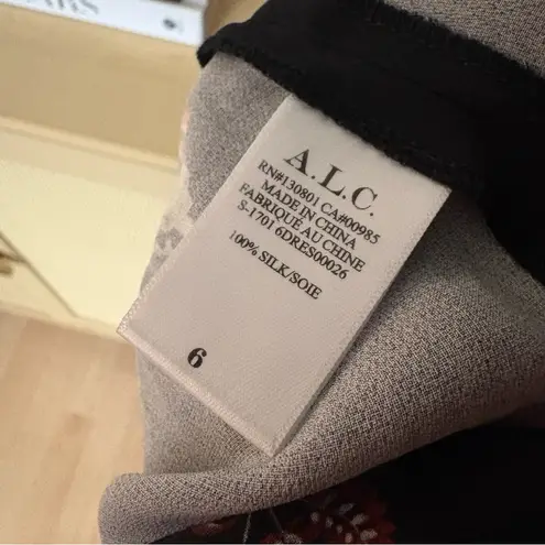 ALC Frank A.L.C Terry Silk Mini Dress Size 6 3/4 Sleeves