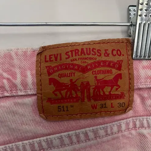 Levi's  511 Mens Slim Fit Jeans Sz 31x30 Pink Zeke Denim Casual 5 pockeet