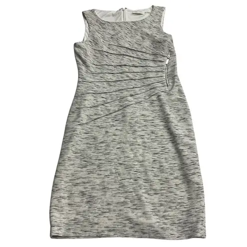 Adrienne Vittadini Marled Sheath Dress Front Zip Accent Size 8 Career Work