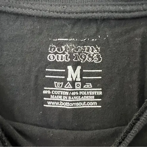 Bottoms Out 1983 Cropped Black Top Long Sleeve with Funky Santa Size M Size M