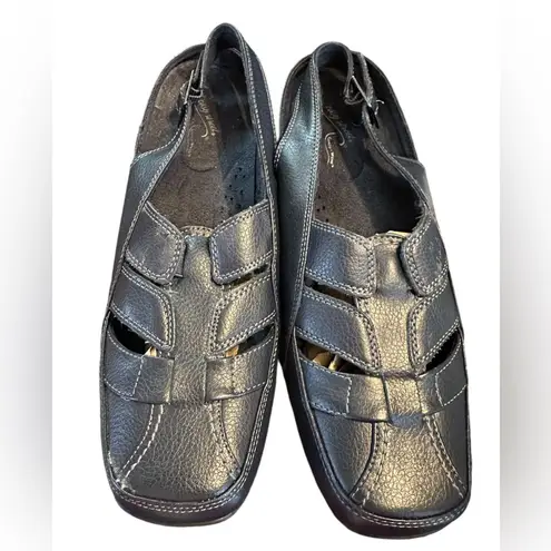 Easy Street COMFORT WAVE FISHERMAN SLING BACK SANDAL. NAVY. SIZE 10WW