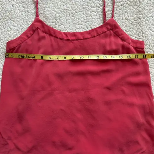 Silk Y2K Spaghetti Strap Cami Dainty Crochet Fairycore Rosey Pink Sz S