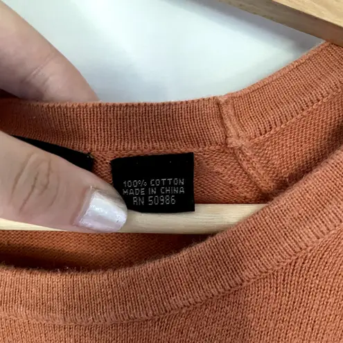 Jeanne pierre rust orange crewneck sweater women's size medium cotton knit