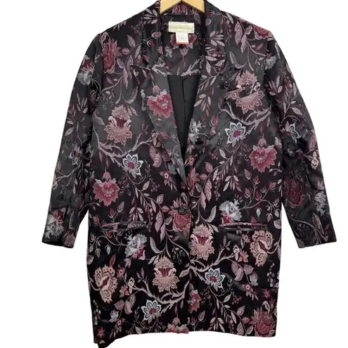 Jessica McClintock Jessica McClintock Black Floral Brocade Blazer Jacket Size 8