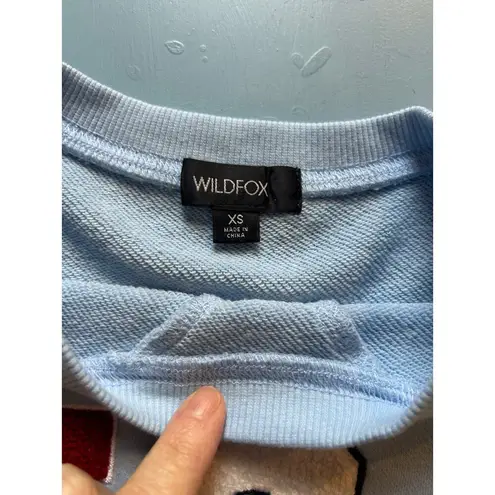 Wildfox  Crewneck USA Red, Blue, White Americana Size XS Light Blue Pastel