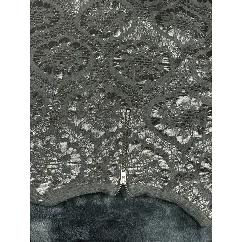 Anthropologie Moth Drawing Room Pullover Silver Foil Printed Top Shirt Size L Size L