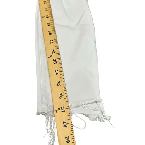 MOTHER Stunner Zip Ankle Step Fray Sz 27 White Jeans Little Miss Innocent #OP9