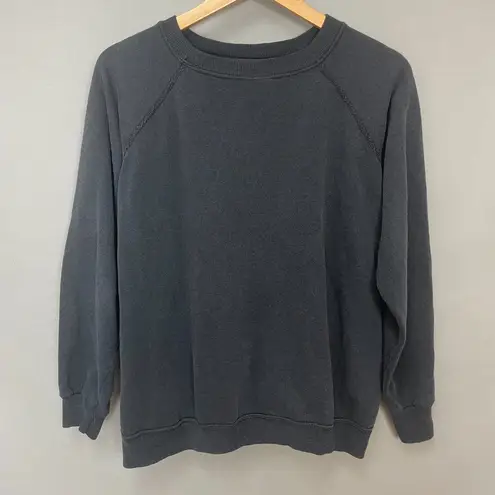 Vintage Patchwork Sweatshirt Black Size Large Quilt Patch One