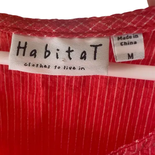 Habitat Clothes To Live In Medium Red Sleeveless Crinkle Knit A-line Dress M
