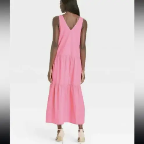 Who What Wear  • Maxi Dress • Tiered • Pink • XS • Pockets