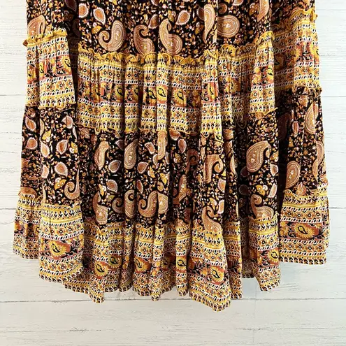 Beach Gold NWT Boho Printed Midi Skirt Size L Size L