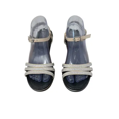 Abeo Grace Rhinestone Glitz Heel Sandal Beige BIO System Party Womens 8.5N Size 8.5