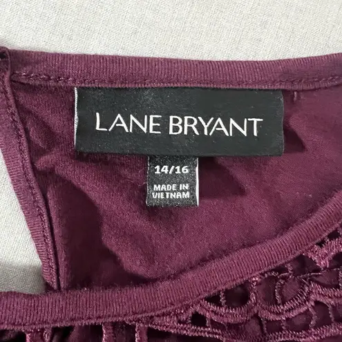 Lane Bryant 🔥5 for $25 sale🔥  maroon burgundy colored cold shoulder swing dress