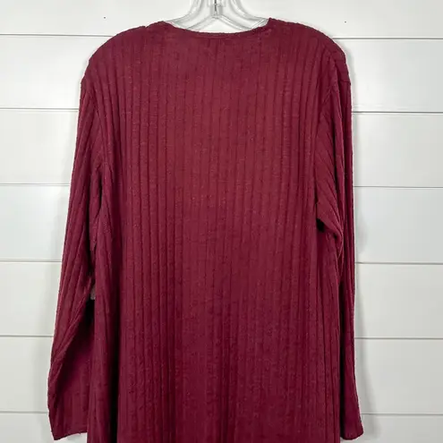 Nine West  Women’s Burgundy Rib Knit Duster Cardigan Sweater, NWT, Small MSRP $40