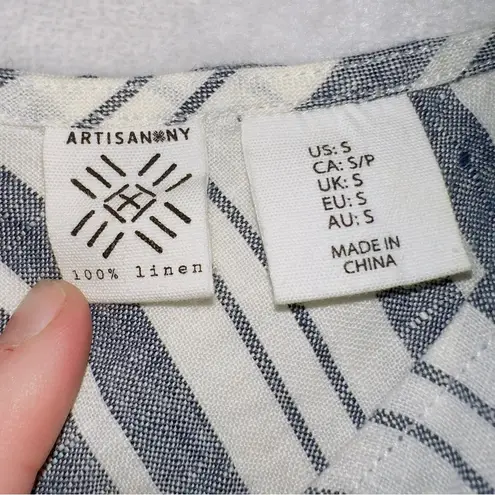 Artisan NY 100% Linen Sleeveless Striped Tank Top size small