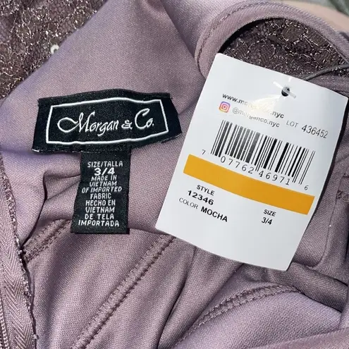 Morgan & Co NWT deep lavender (mocha) sequined maxi evening dress