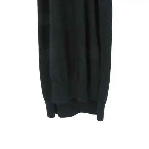 Allsaints Black Flora Wrap Long Sleeve Merino Wool Midi Sweater Dress M Size M