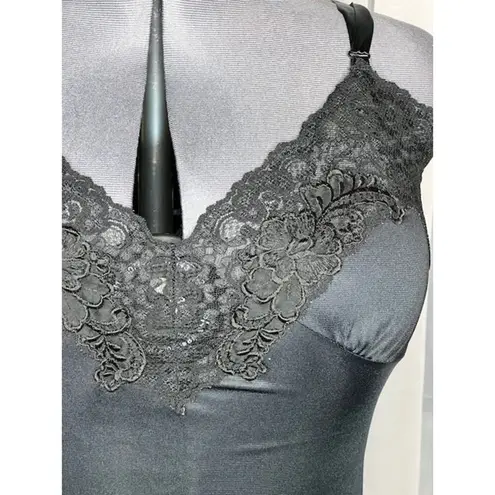 slip dress black lace bust knee Size L