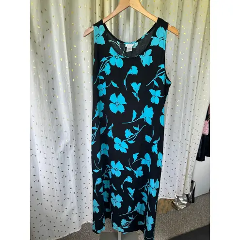 Jennifer Moore Hawaiian Aloha Tropical Lagenlook Sheath Overall Style Dress L