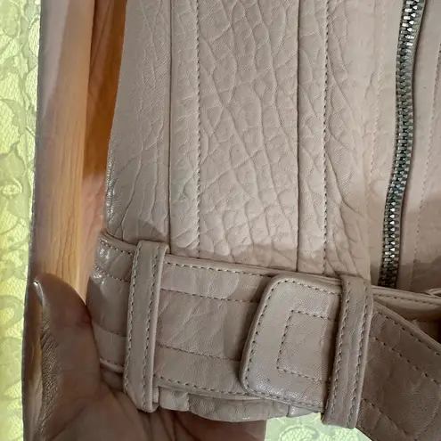 Alexander McQueen Blush Pink Leather Moto Jacket XS