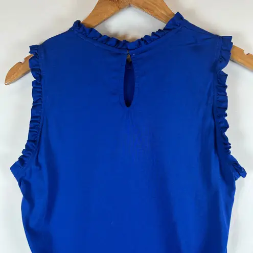 Boden USA Boden Blue Ruffle Neck Sleeveless Top Women's Size US 8