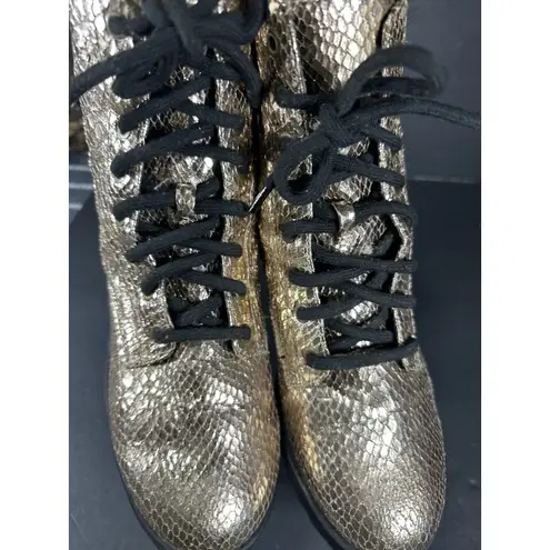 Scoop Metallic Gold Combat Boots Size 9