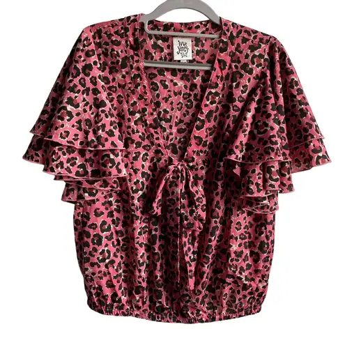 Ivy Jane Ivy Jane Two tier ruffle sleeve faux wrap top Sz S/M