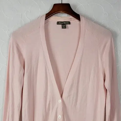 Tommy Bahama  Women's Cardigan XS Light Pink Long Sleeve V Neck Button Pockets