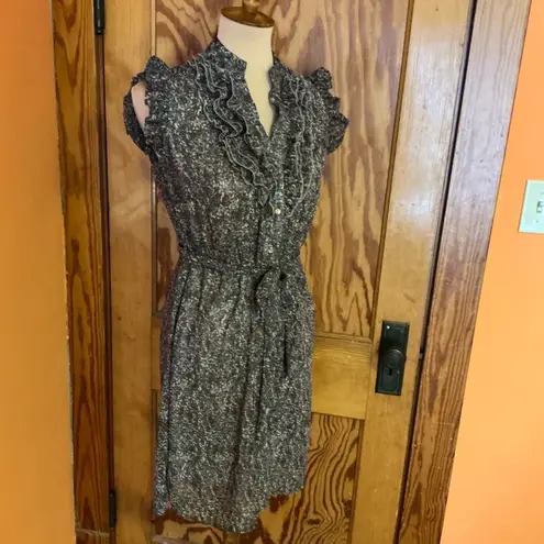 Style Rara Feminine floral ruffled midi dress