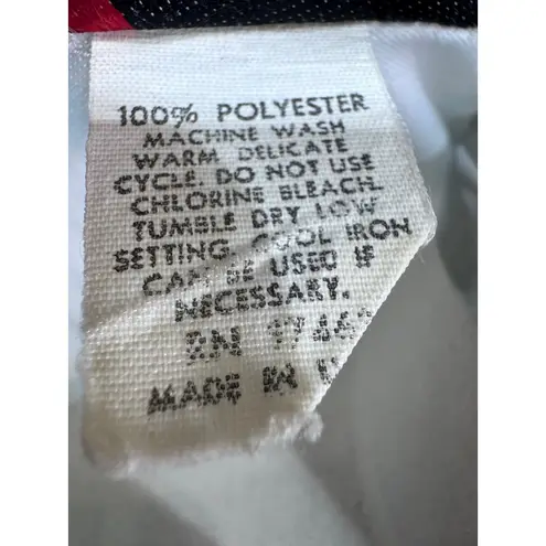 Vintage Fire Islander Blue Stripe Secretary Blouse Bow Tie Neck Retro Coastal L Size L