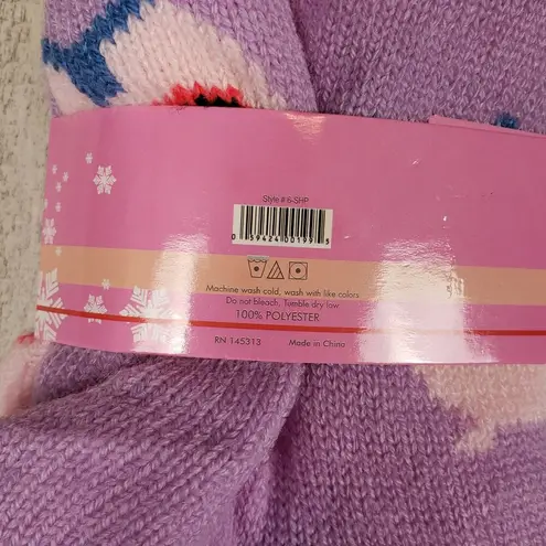 NWT Mari Clare Sherpa Lined Knit Winter Owl Moon Star No