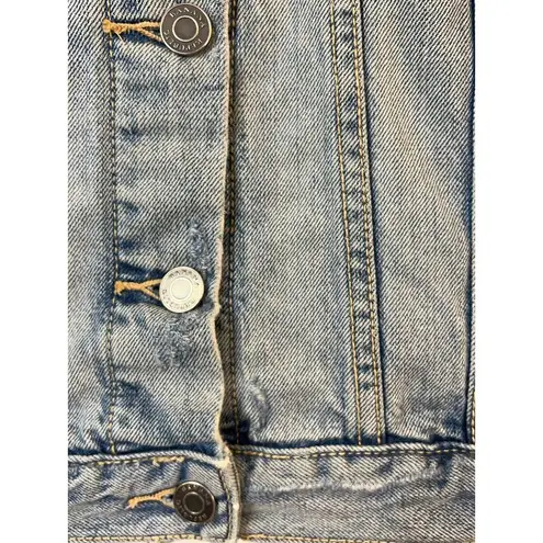 Banana Republic  Women's Small Blue Distressed Denim Basic Jean Jacket