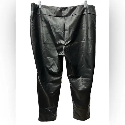 Joseph Ribkoff Faux Leather Slim Fit Pull On Pants Size 22 NWT Black