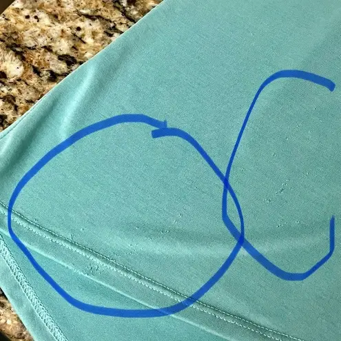 Green Envelope Womens Tunic Top Blue Lined Woven Sleeveless Layered 18904 M Size M