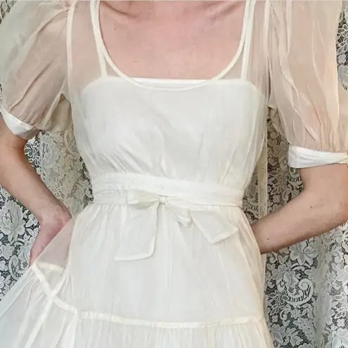 Danielle Bernstein tulle mini dress cream size small