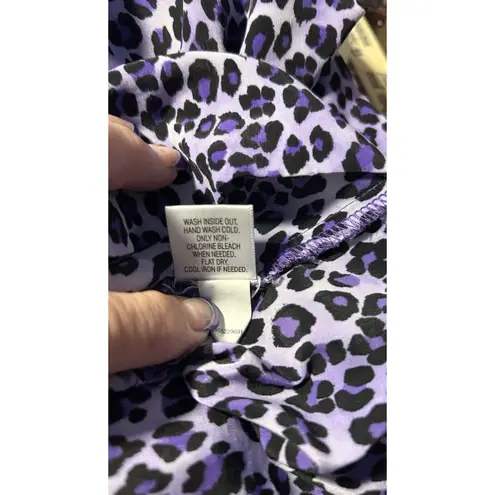 Dana Buchman Dana Bachman Tank Top Purple SZ XL Leopard Retro Y2K Silky coquette embellished