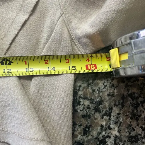 Blanc Noir Taupe Beige Asymmetric Ruffle Zip Up Soft Cozy Fleece Biker Jacket S