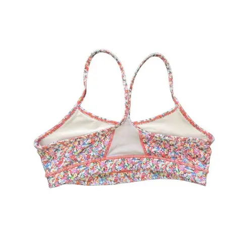 Lululemon -Athletica Floral Pattern Cross Back Sports Bra With Mesh