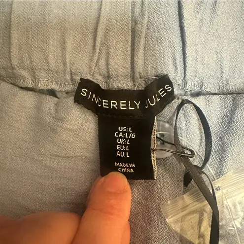 Sincerely Jules Blue Lightweight Wide Leg High Waist Palazzo Trousers Large