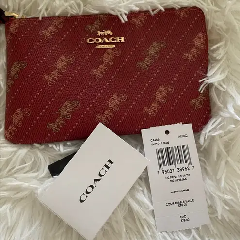 Coach  Classic Horse & Carriage Wristlet Corner Zip