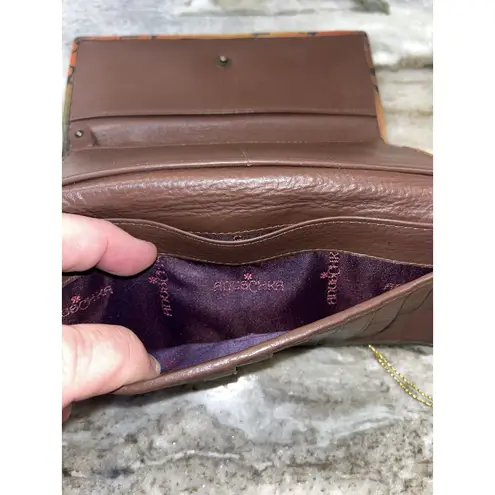 Anuschka Women's Wallet Floral Leopard Tiger Design Trifold Credit Bills Coins