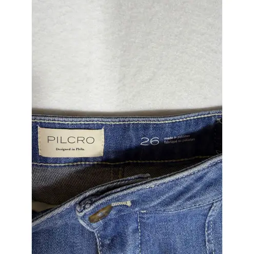 Pilcro Women's High Waisted Wide Leg Jeans trousers pockets size 26