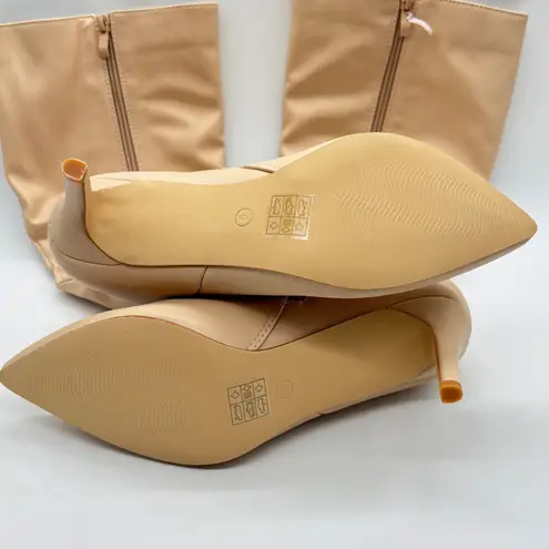 Allegra K Knee High Boots Womens 9 Tan Pointed Stiletto Heel Tall Boots