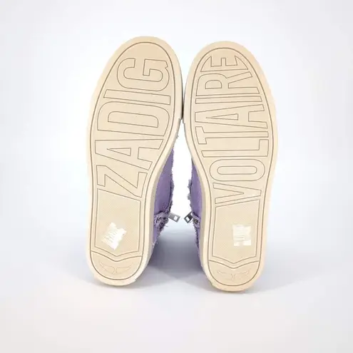 Zadig & Voltaire High Flash Canvas Sneakers in Boomerang Purple - Size 10 - NIB