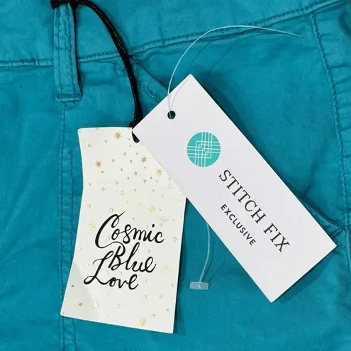 NWT Cosmic Blue Love Ocean Blue Rolled Hem Shorts Women’s Size 27/4 Mid Rise
