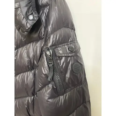 Andrew Marc Jacket Women Large Packable Lightweight Premium 650 Down Black Shiny