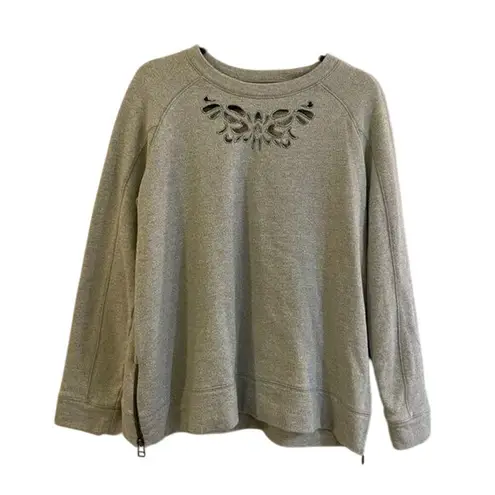 Soft Surroundings Large Top Sweatshirt Urban Chic Sage Green Comfy Soft Cotton