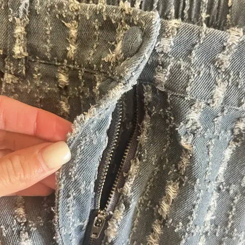 Skies Are Blue Berenice Vintage Style Denim Textured Maxi Cotton Skirt Size 4