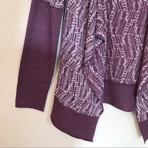 prAna Graceful Wrap Organic lightweight Tribal purple burnout Hoodie jacket Top