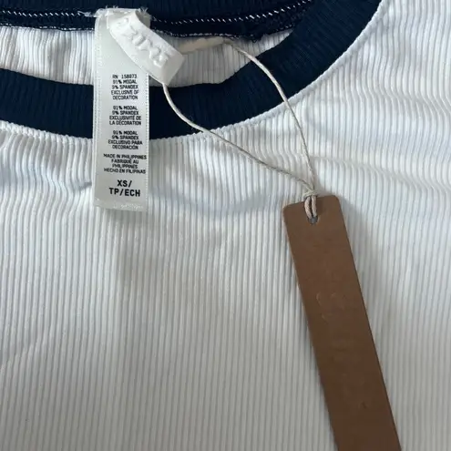 SKIMS NEW Soft Lounge Ringer Short Sleeve Maxi Dress Stretch Ribbed White XS